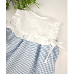 Pelele Vichy Blue-Pelele bebé.
