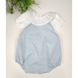 Ranita Peto Vichy Blue-Ranita peto bebé.