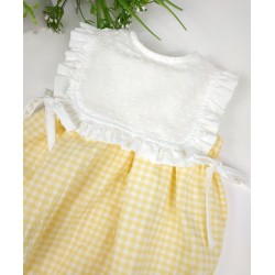 Pelele Vichy Amarillo-Pelele bebé.
