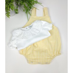 Ranita Peto Vichy Amarillo -Ranita peto bebé.