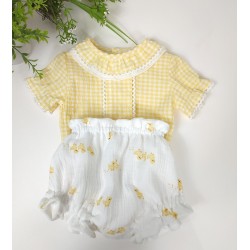 Conjunto de Blusa y Ranita Patitos - bebé.