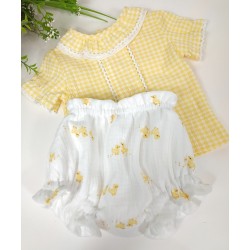Conjunto de Blusa y Ranita Patitos - bebé.
