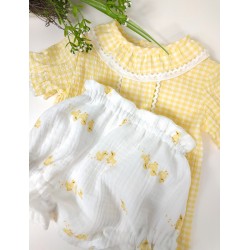 Blusa Vichy Amarillo - Blusa bebé.