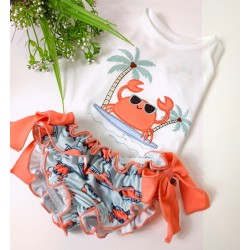 Conjunto de baño Cangrejo - Braguita bebé.