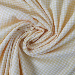 Vichy Seersucker Amarillo -Tela de vichy.