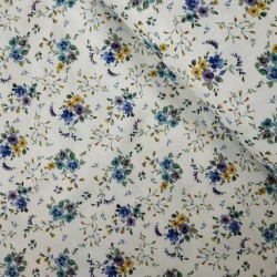 Viyela Emily Azul - Tela de flores.
