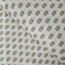 Lino Flor de Lis Jade - Tela de flores.