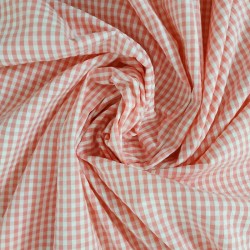 Vichy Seersucker Rosa Fresa -Tela de vichy.