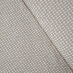 Vichy Seersucker Rosa Sand -Tela de vichy.
