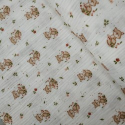 Gasa Doble Nara Rosa - Tela de Bambula.