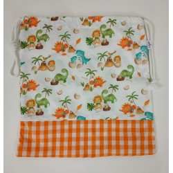 Bolsa Merienda Dinos Naranja - Bolsa.