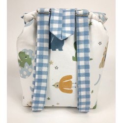 Mochila con Tapa Dinos Azules - Mochila.