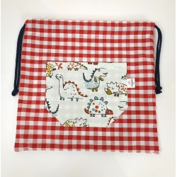 Bolsa Merienda Dinos Rojo -Bolsa.