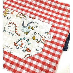 Bolsa Merienda Dinos Rojo -Bolsa.