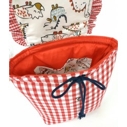 Mochila con Tapa Dinos Rojo - Mochila.