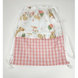 Bolsa Mochila Cats Rosa...