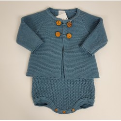 Conjunto Bombacho y Chaqueta Azul.