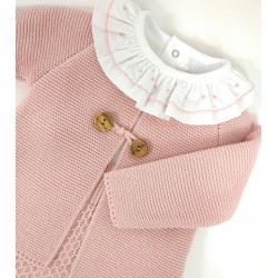 Conjunto Bombacho y Chaqueta Rosa.
