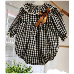 Pelele vichy negro plumeti.