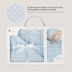 Juego de Manta y Dou dou en Celeste.