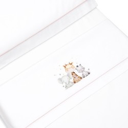 Juego de Sabanas de cuna en Blanco/Rosa.