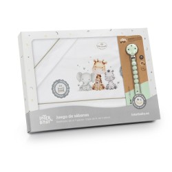 Juego de Sabanas de cuna en Blanco/Verde.