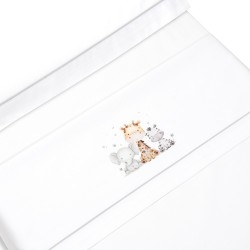 Juego de Sabanas de cuna en Blanco/Gris.