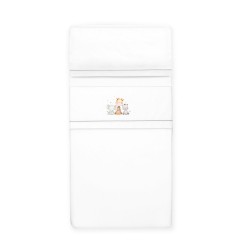 Juego de Sabanas de cuna en Blanco/Gris.