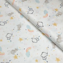 Algodón Popelín Oumany Baby - Tela con estampado infantil.